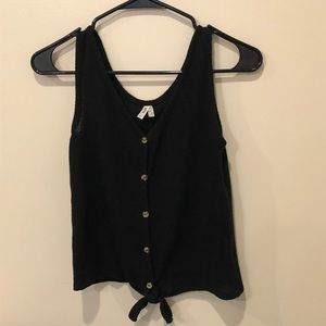 Black Knit tank with tie front